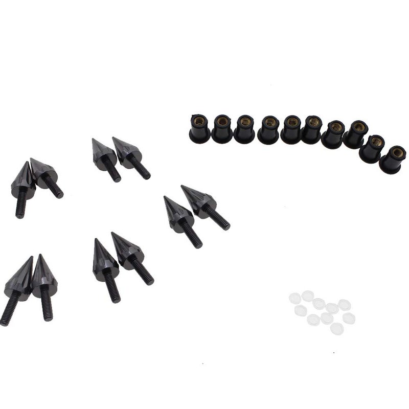 PROCNC Motorcycle Spike Windshield Bolts Screw Nuts Fit For Honda CBR 600rr 1000rr for Suzuki GSXR 600 750 1000 for Yamaha R1 R6 R6s for Kawasaki ZX6R ZX9R ZX10R ZX12 (Black) - Image 4
